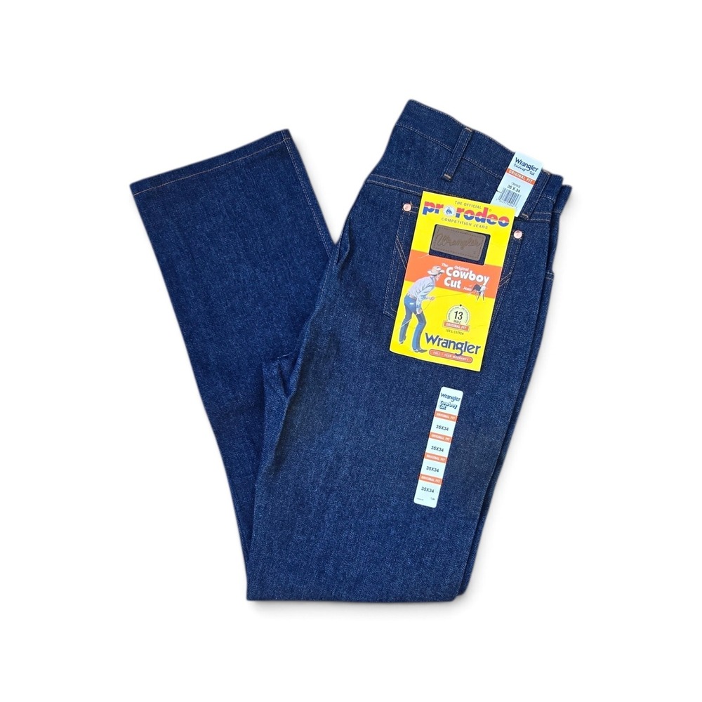 Wrangler 13MWZ Cowboy Cut Original Fit Rigid Indigo Jeans Mens 35x34 NWT